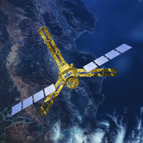 Artist impression of SMOS, carrying a payload developed under GSTP