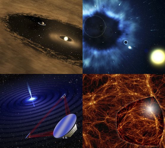 Composition illustrating some of the targets of future ESA Science missions