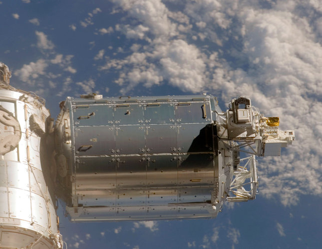 ESA's Columbus laboratory at the International Space Station, with External Payload Facility visible at right