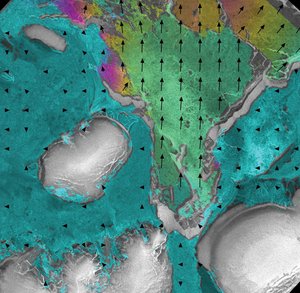 Sea ice displacement map