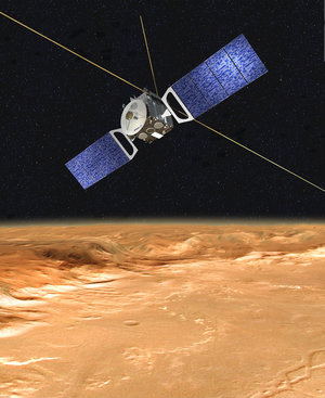 Artist view of Mars Express