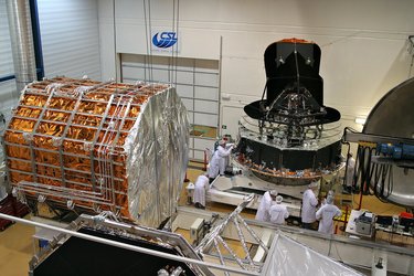 Le modèle de vol de l’observatoire Planck durant ses essais et préparatifs au Centre Spatial de Liège (CSL)