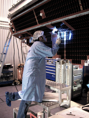 Solar cell inspection on GOCE