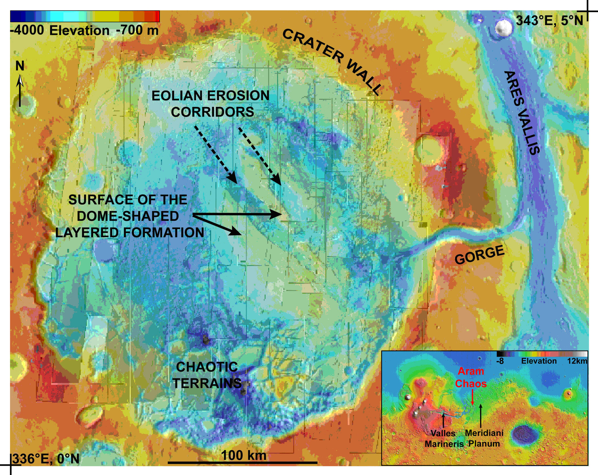 Aram Chaos region of Mars