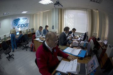 ESA's Juergen Schmid during GOCE launch rehearsal, 13 March