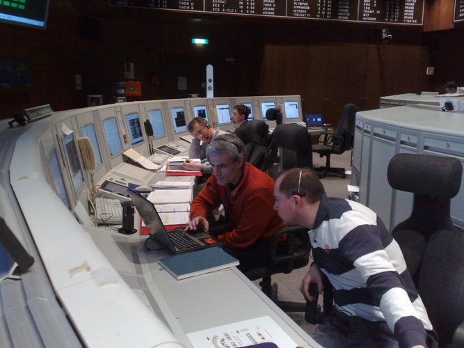 GOCE Flight Control Team - 'A' section - on console