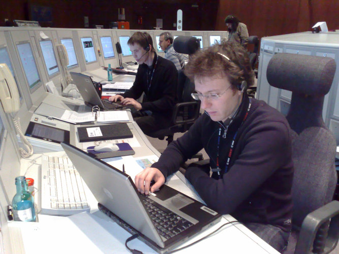 GOCE Flight Control Team - 'B' section - on console