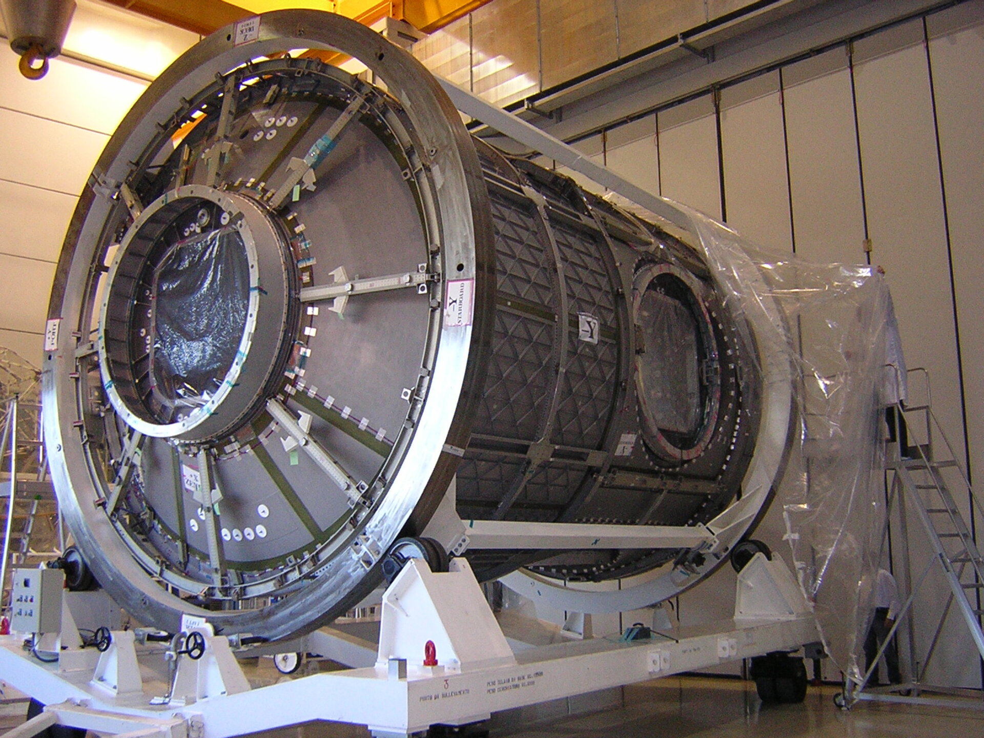 The Node 3 connecting module, built by prime contractor Thales Alenia Space in Turin, Italy