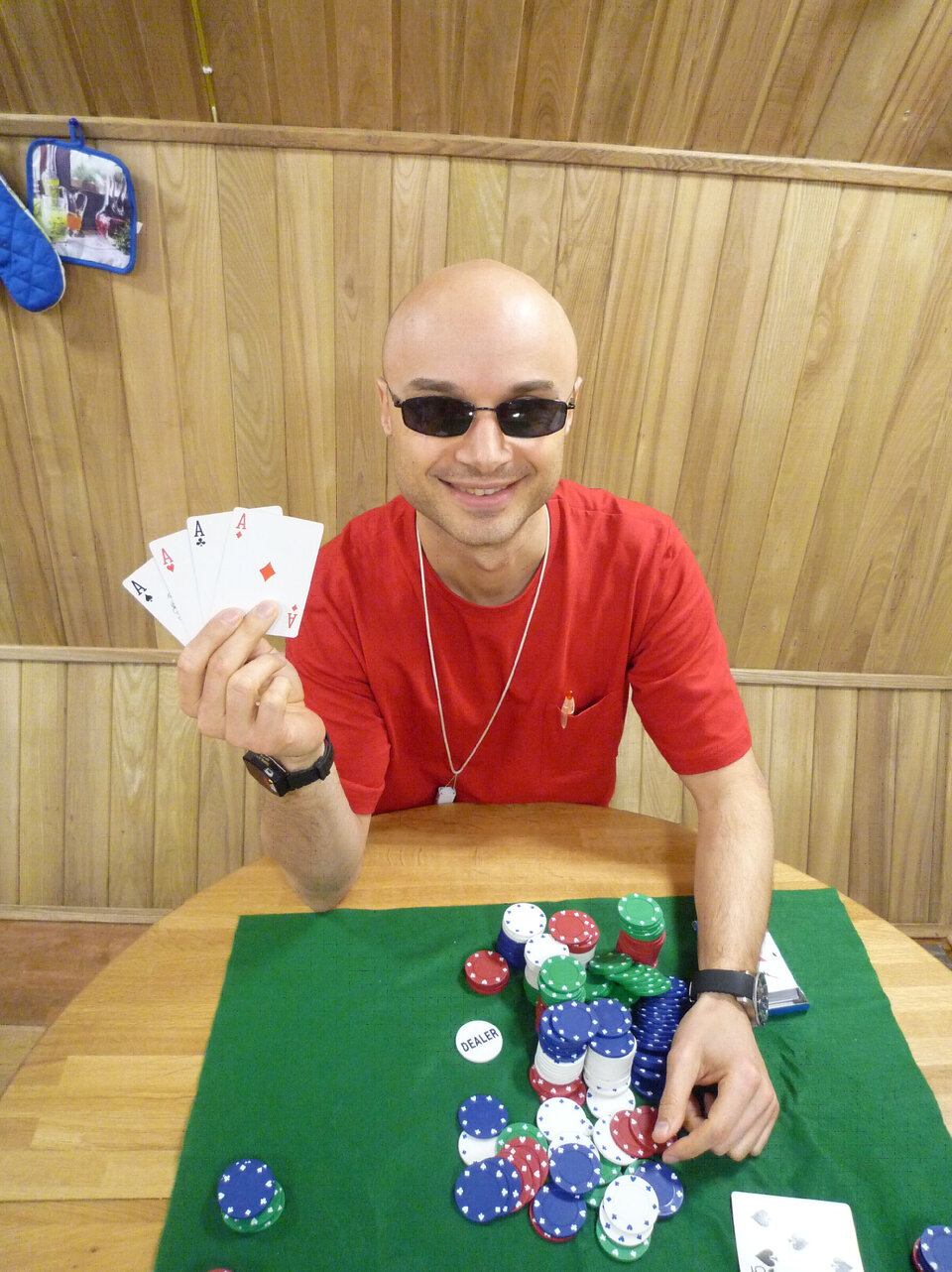 Cyrille winning at poker