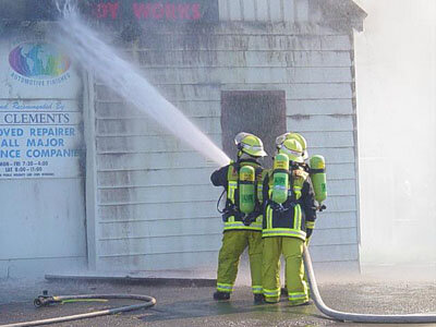 Firefighters at work