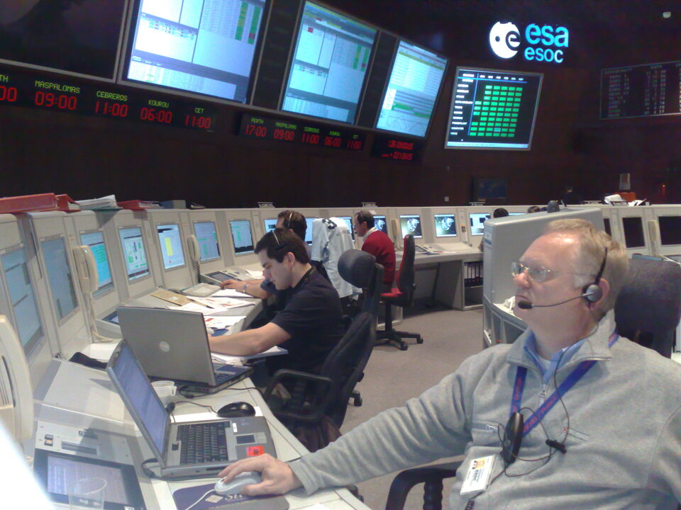 Herschel Flight Control Team on console in MCR