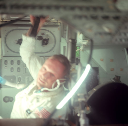 Armstrong checks out Lunar Module