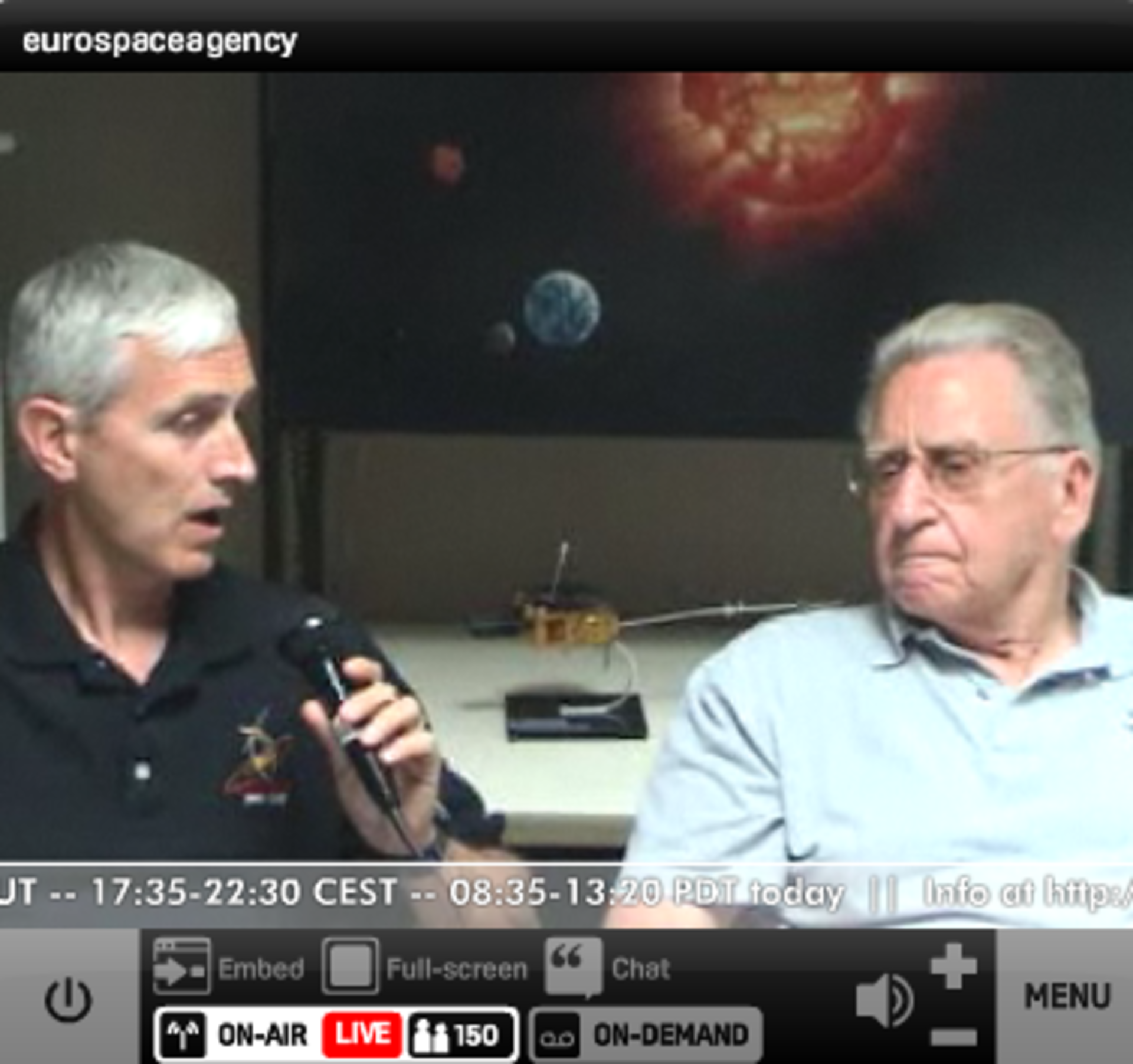 ESA's Angold and NASA's Smith during Ulysses final webcast 30 June 2009