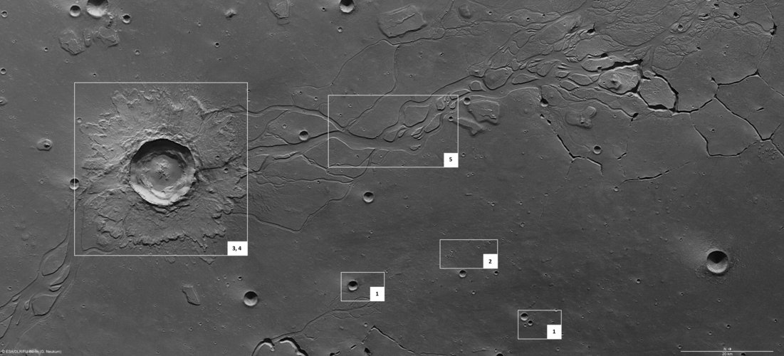 Hephaestus Fossae annotated nadir view