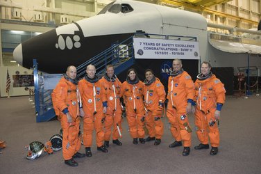 STS-128 crew during training