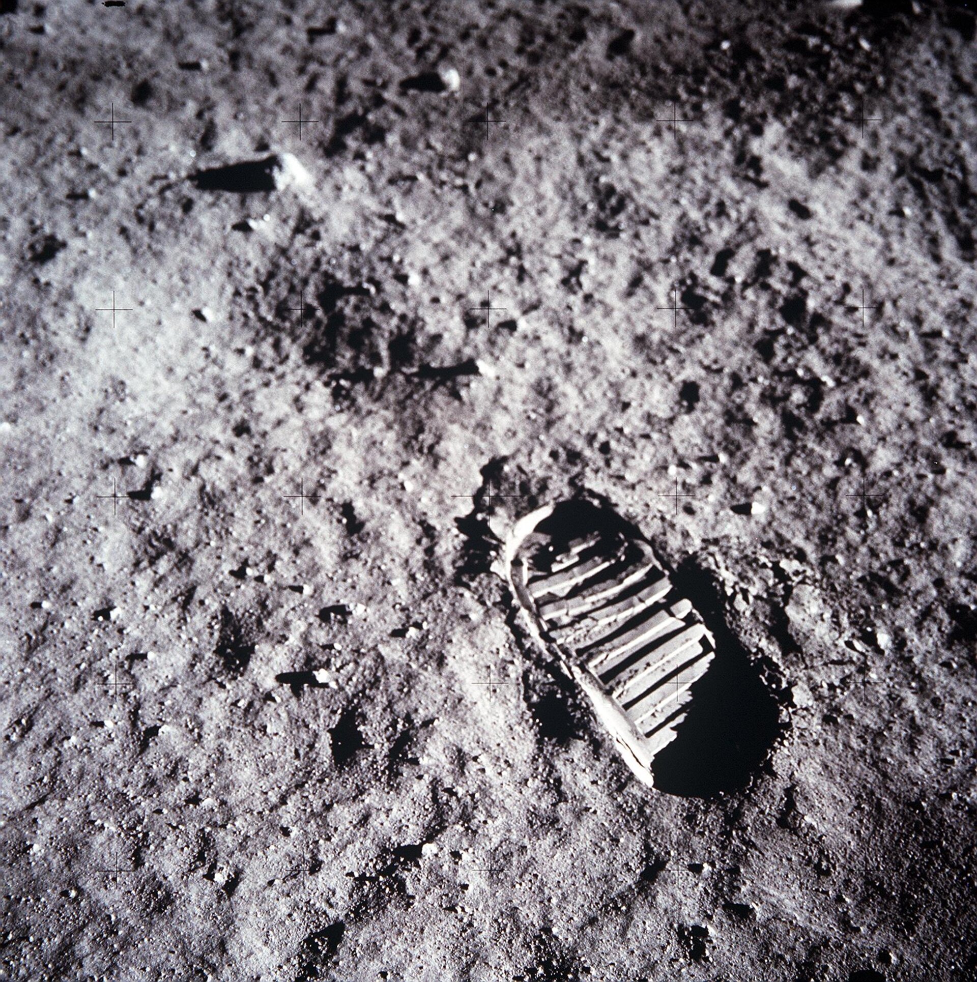 Aldrin's bootprint on the Moon