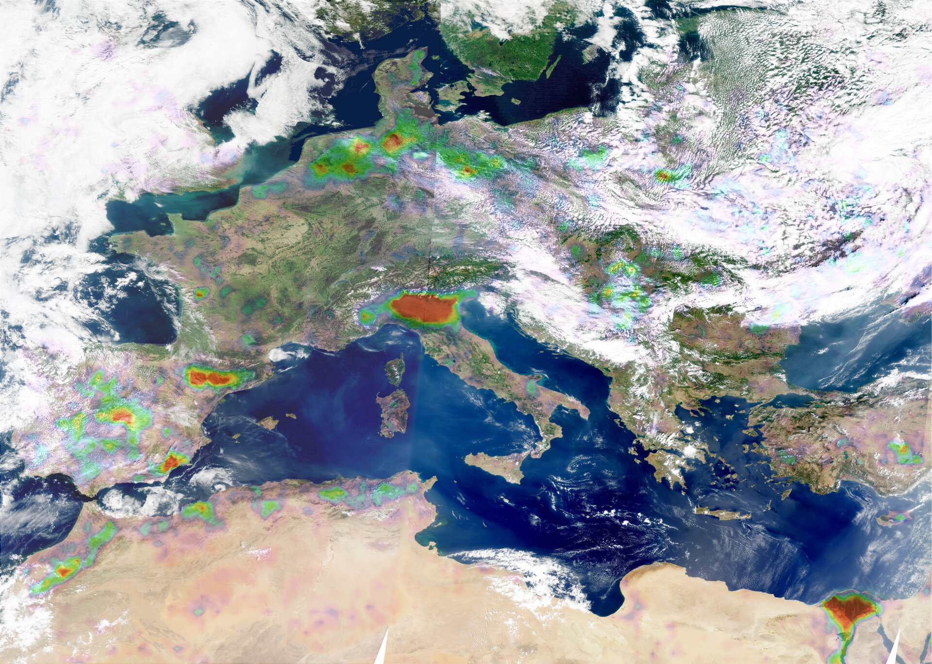 Ammonia distributions over Europe
