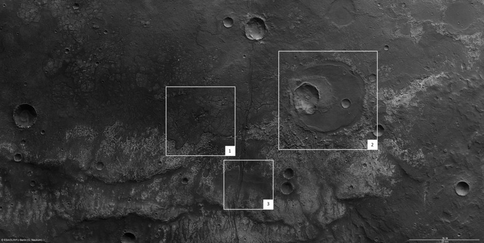 Close to Ma'adim Vallis, annotated nadir view