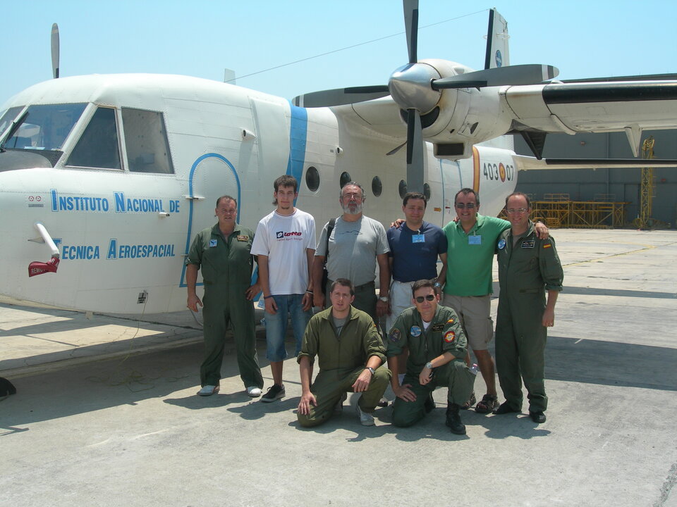 INTA aircraft and crew