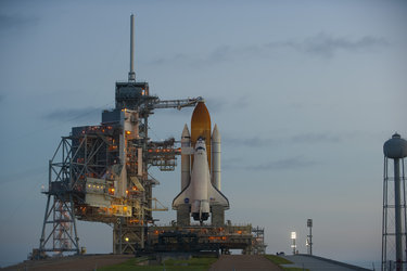 Space Shuttle Discovery on the launch pad