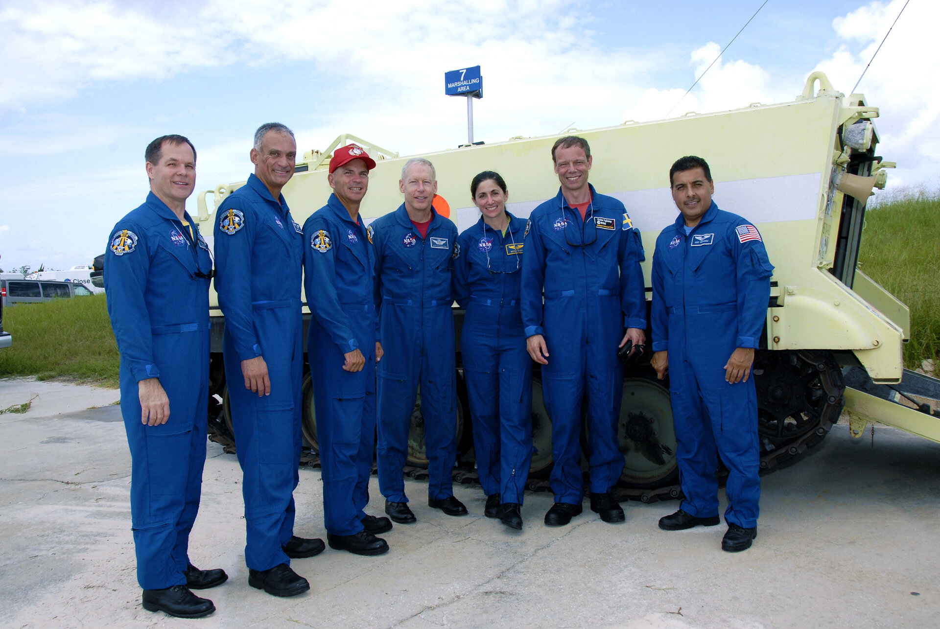 L'equipaggio STS-128 al Kennedy Space Center per l'addestramento