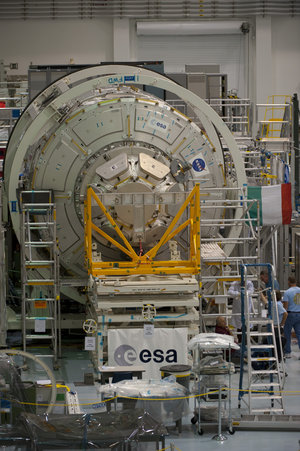 Cupola mated to the Tranquility node in NASA's Space Station Processing Facility