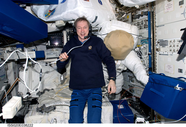 Frank De Winne pictured inside the European Columbus laboratory