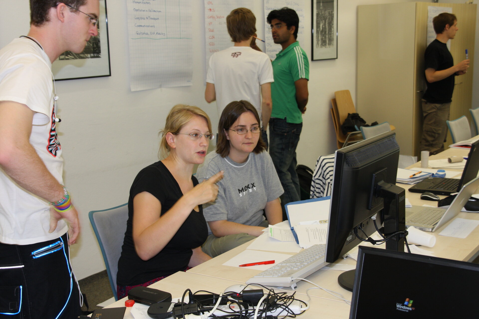 Participants work on a lunar base design