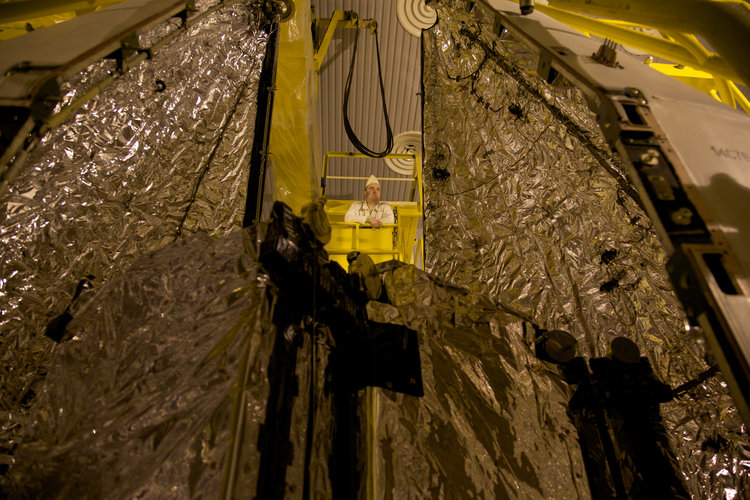 SMOS being encapsulated within the fairing