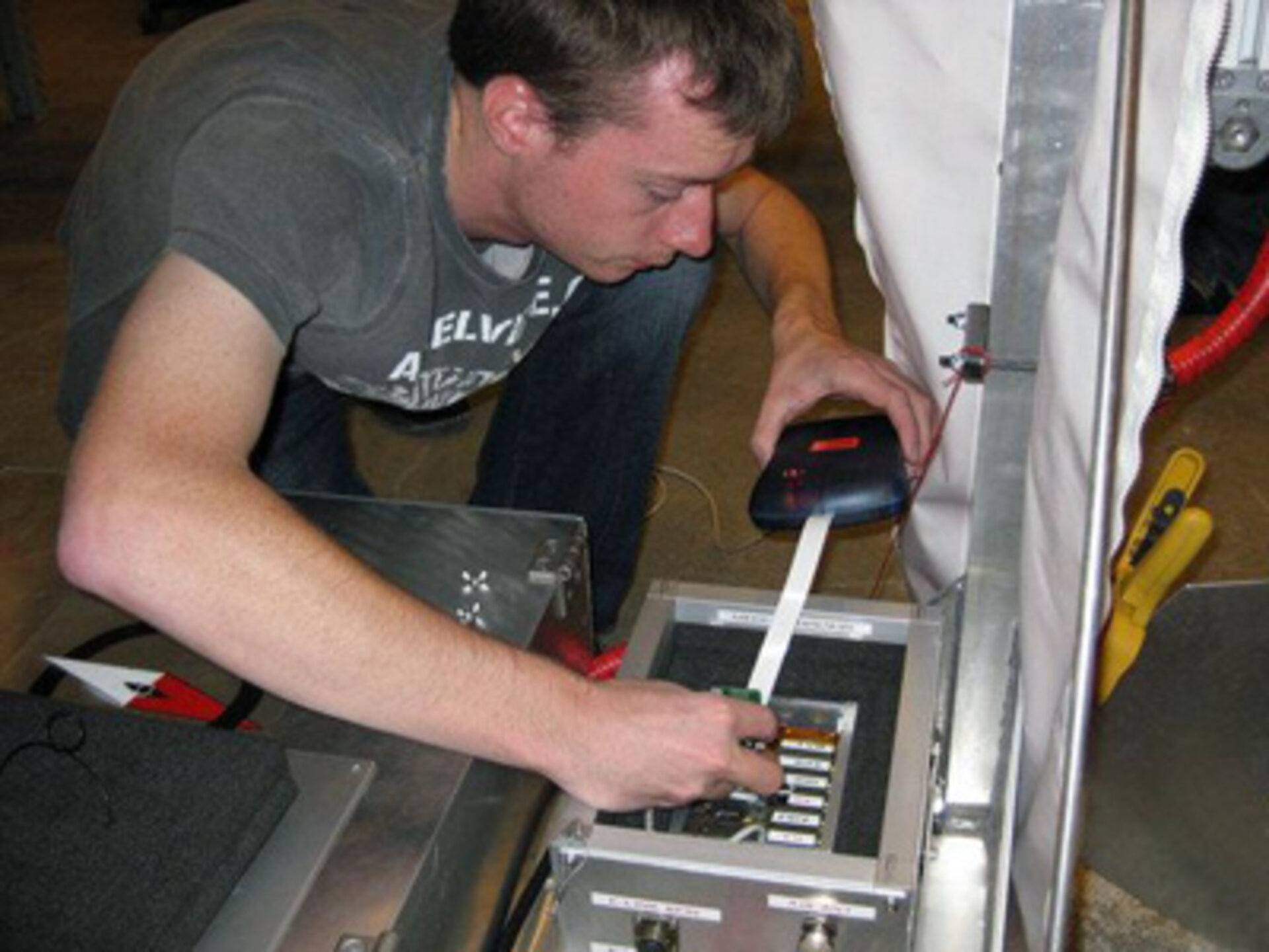 Student preparing a payload