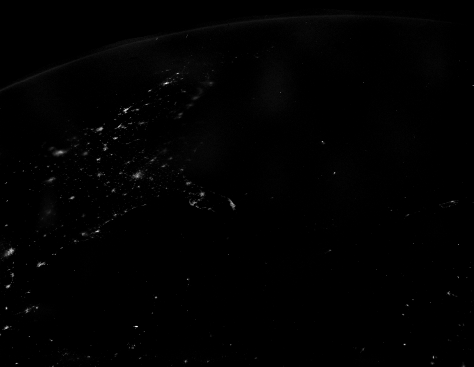 Rosetta muestra Norte América de noche