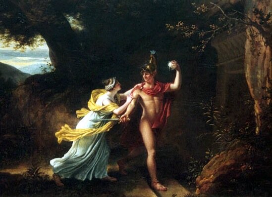 The mythological Ariadne and Theseus