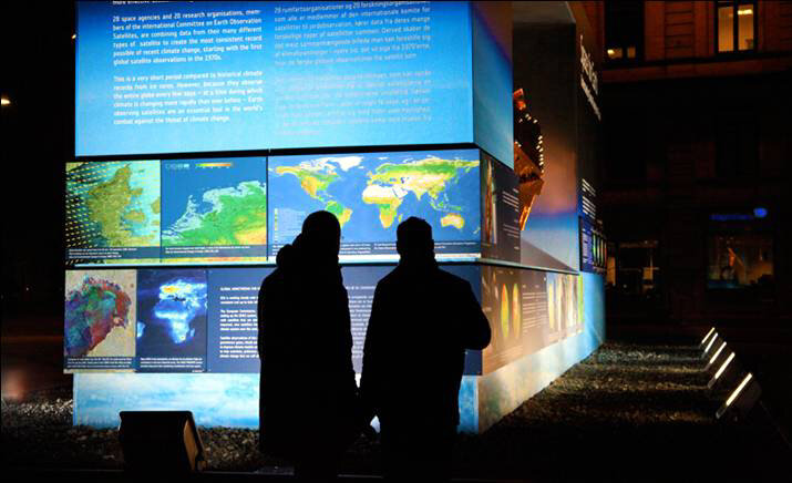 Night view of the exhibition