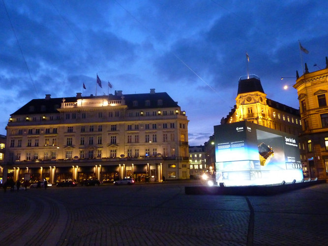 Night view of the exhibition