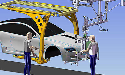 Automatic docking system for car manufacturing