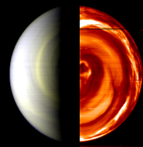 Dark vortex, South Pole of Venus