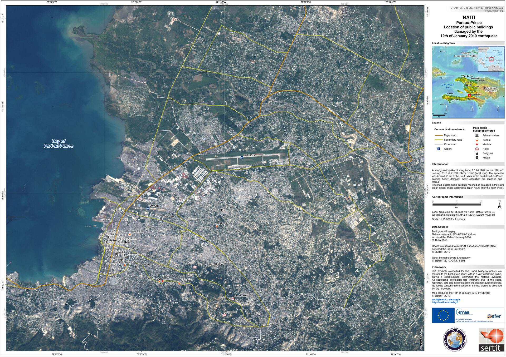 Esa First Satellite Map Of Haiti Earthquake
