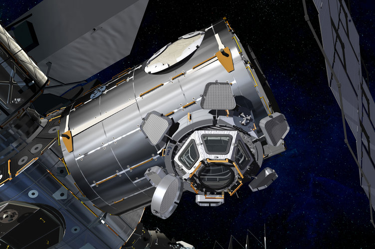 Artist's view of the Cupola mounted on Node-3