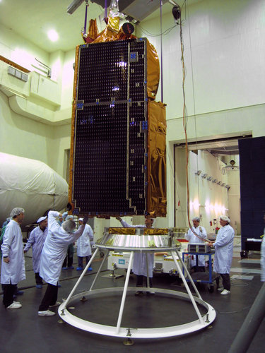CryoSat-2 being lowered onto the launch adapter
