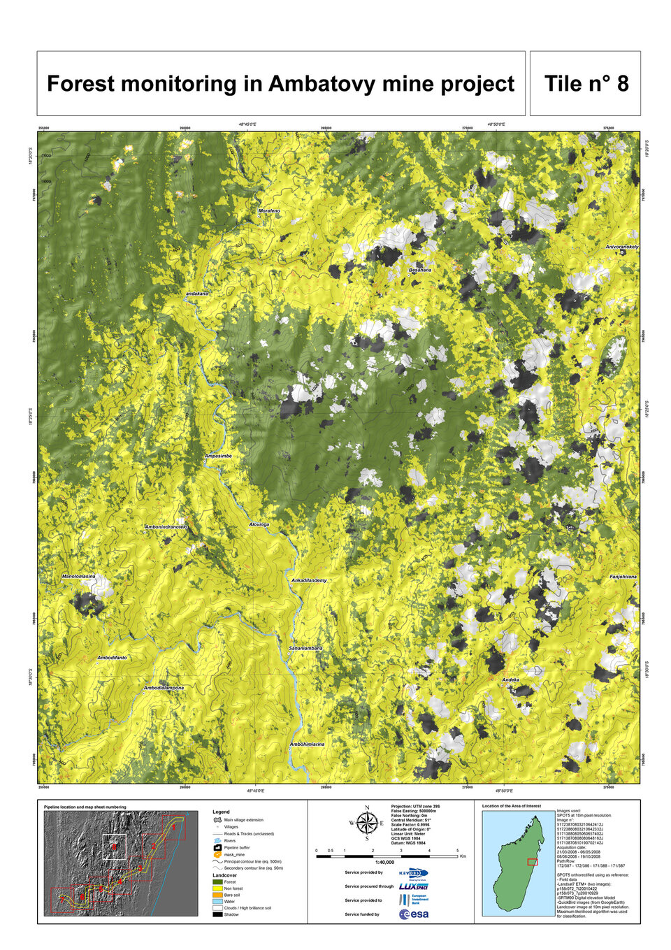 Land cover map for Ambatovy