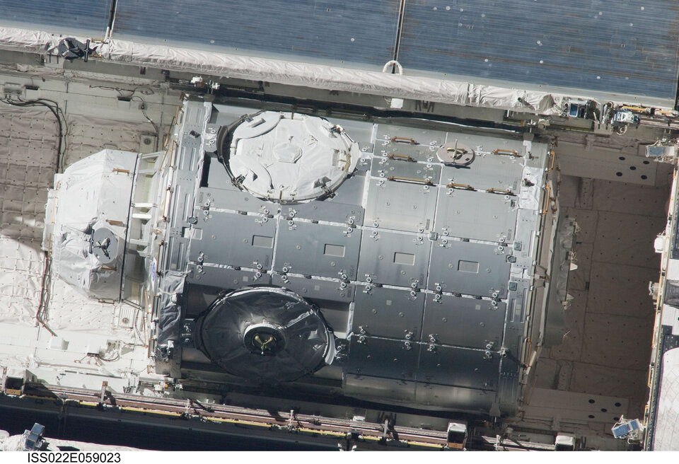 Node-3 and Cupola in the cargo bay of Endeavour