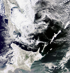 Sea ice in the Sea of Okhotsk
