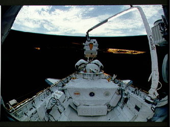 Spacelab Pallet 'Elvis' in Shuttle cargo bay