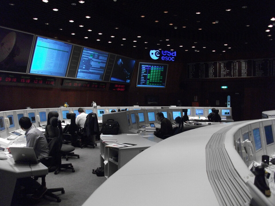 ESOC Main Control Room during live launch rehearsal 6 April 2010