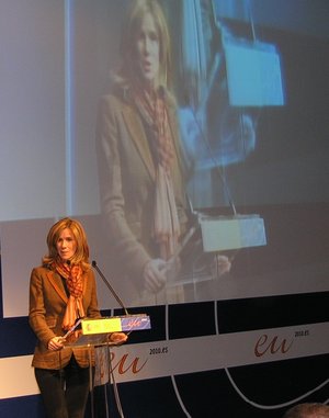 Minister of Science and Innovation, Cristina Garmendia, inaugurating the Campus Party Europe