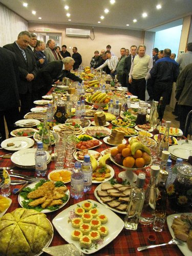 Post-launch feast in Baikonur