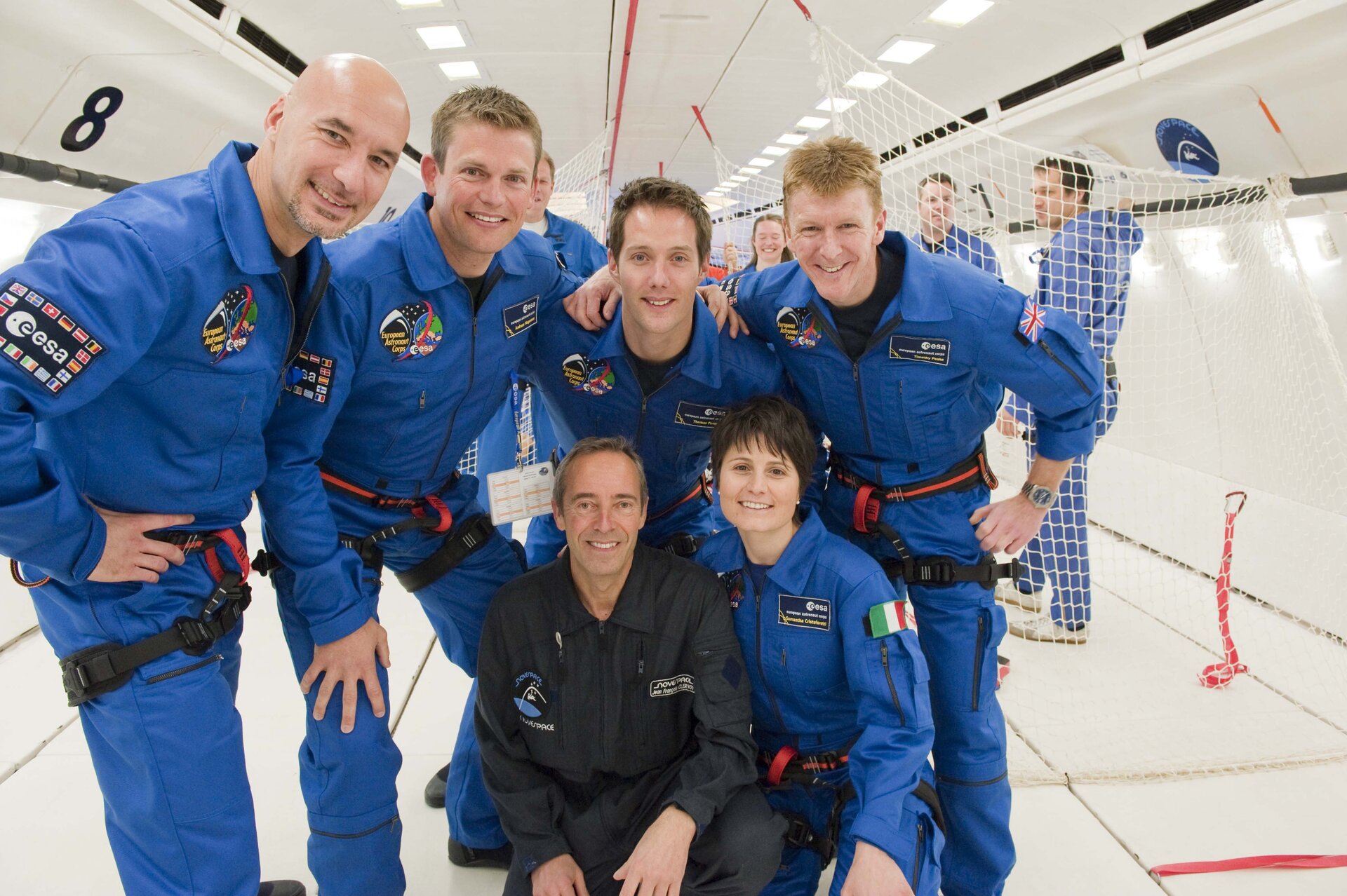 ESA astronauts before parabolic flight aboard the Airbus A300 Zero-G