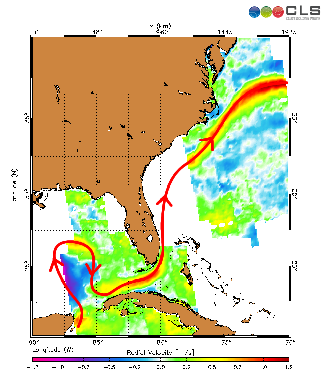 Path of Loop Current and Gulf Stream