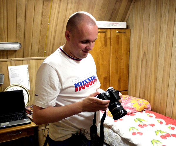 Alexey checking his camera