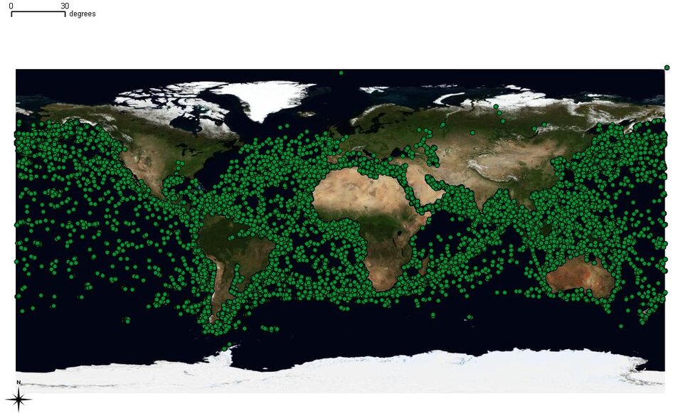 NORAIS-instrumentet sänder information om fartygstrafik över hela världen.